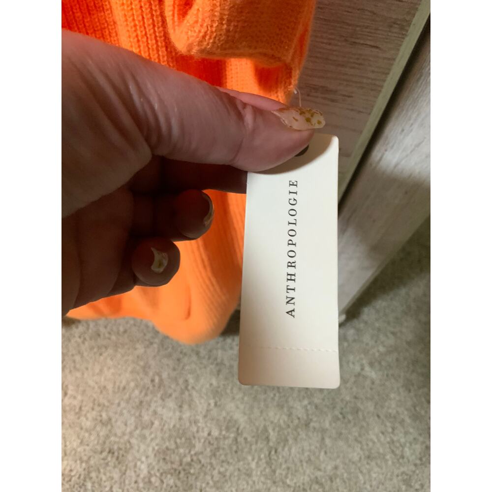 NWT- Pilcro Anthropologie Cashmere Cardigan Sweater M/L Orange- Heart - Picture 5 of 6